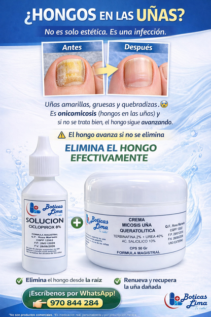 Tratamiento Completo para Hongos en las Uñas (Onicomicosis) – Fórmula Magistral